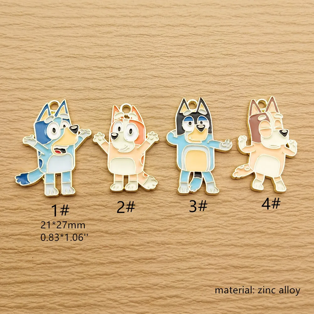 10pcs Cartoon Anime Dog Charm for Jewelry Making Enamel Necklace Bracelet Phone Pendant Diy Accessories Alloy Metal Gold Plated