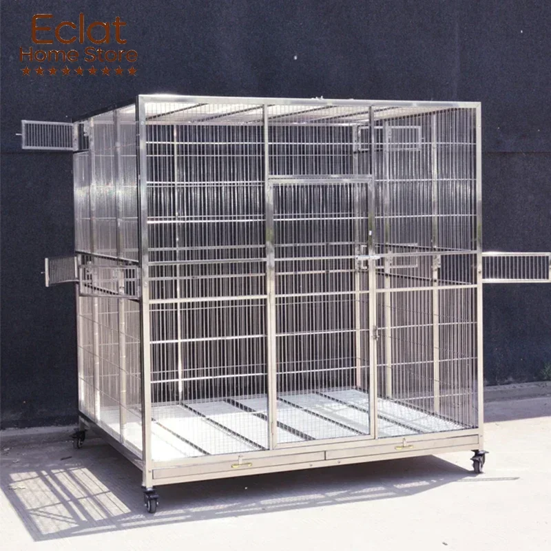 Commercial Stainless Steel Bird Cages for Home Extra Large New Sturdy Birdcage Modern Simple Classic Bird House for Garden
