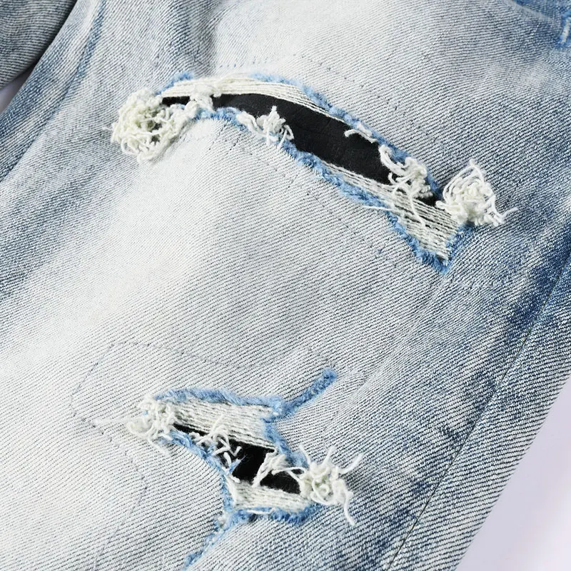 Y2K Fashion New Men's Jeans Embroidered, Washed, Nostalgic, Stretch, Slim Fit, High Street Hip Hop Brand Pants, Hombre