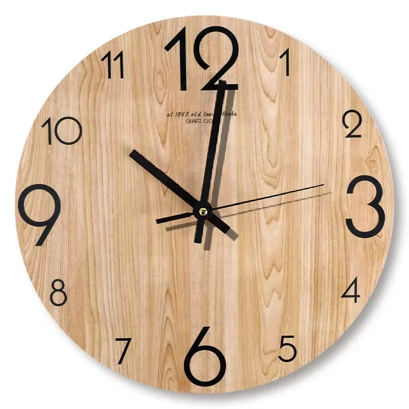 

Vintage Creative Wood Grain Wall Clocks Modern Simple Living Room Decoration Silent Clock Bedroom Kitchen Wall Home Decor Clock