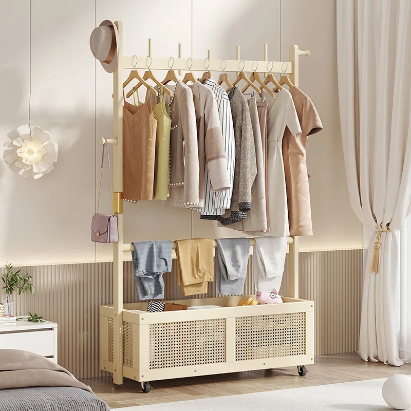 

Coat rack Floor-to-ceiling with frame Hanging clothes Simple bedroom storage
