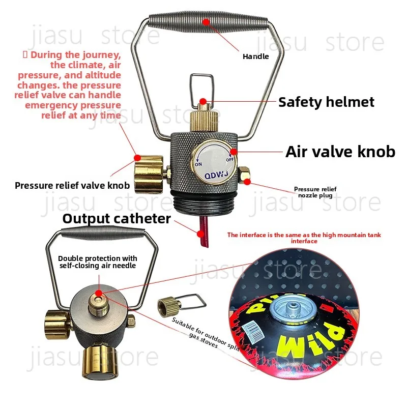 304 Stainless Steel Refillable Gas Bottle LPG Storage Tank Pressure Relief for Camping Picnic RV Outdoor
