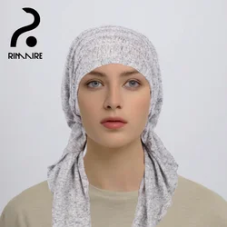 RIMAIRE Hijab Elastic and Comfortable Headscarf with Two Band Polyester Fashionable Muslim Convenient Instant Turban