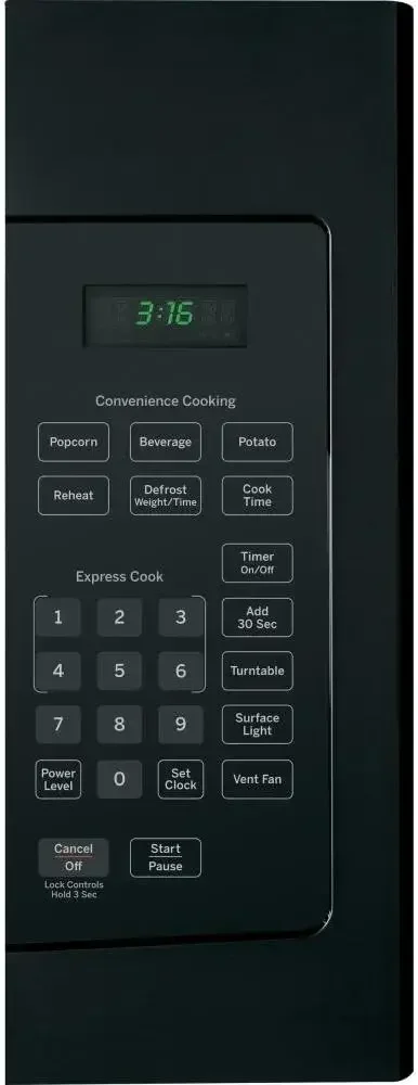 GE JVM3160DFBB Horno microondas sobre el alcance de 30" con 1,6 cu. pies de capacidad en negro