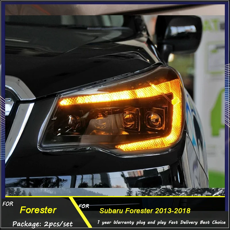 Car HeadLights For Subaru Forester LED Headlights 2013-2018 LED Projetor Headlamp Daytime Running Light Automotive Accessories