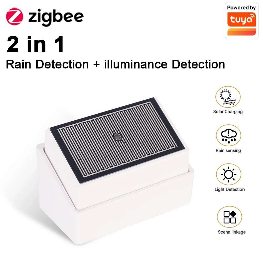 

Датчик обнаружения капель дождя Tuya Zigbee с детектором света IPX4, уличная водонепроницаемая поддержка дождевой воды, домашний помощник Zigbee2mqt