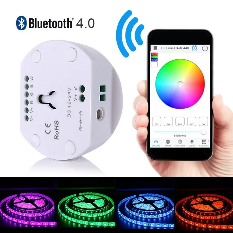 

DC12-24V RGB RGBW UFO Bluetooth 16 Million Colors IOS Android LED Controller Timing Function Group Control Music Mode