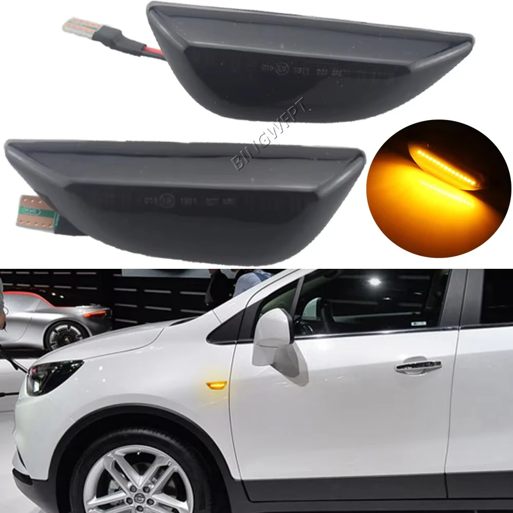 For Opel Mokka X 2012-2020 For Chevrolet Trax 2013~2019 For Buick Encore 13-20 Dynamic SIDE INDICATOR TURN SIGNAL BLACK