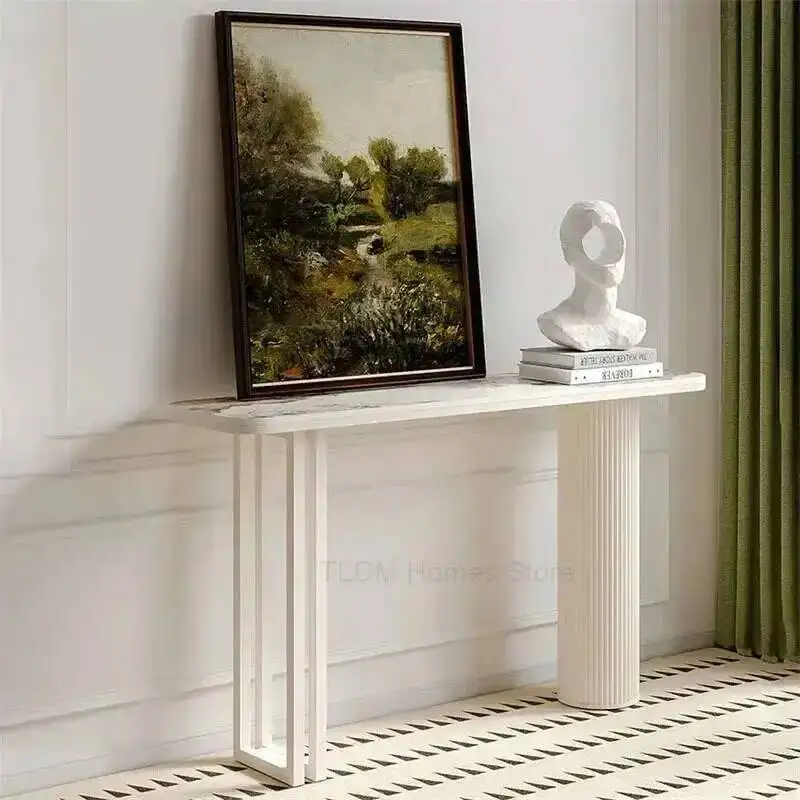 

Table Italian Light Console Luxury Slate Modern Simple Corridor Entrance Cabinet Against The Wall Home Entryway End View Table Z