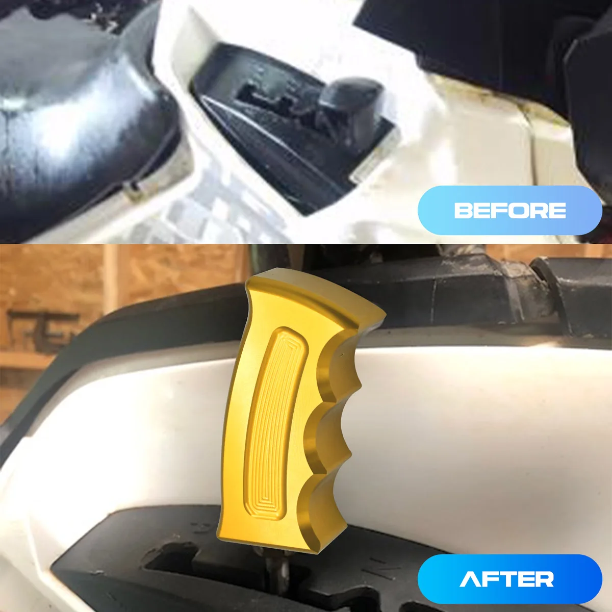 

Custom Billet Pistol Grip Shift Knob Shifter Gold CNC For Can-Am Outlander Outlander Renegade 400 450 570 650 800 800r 850