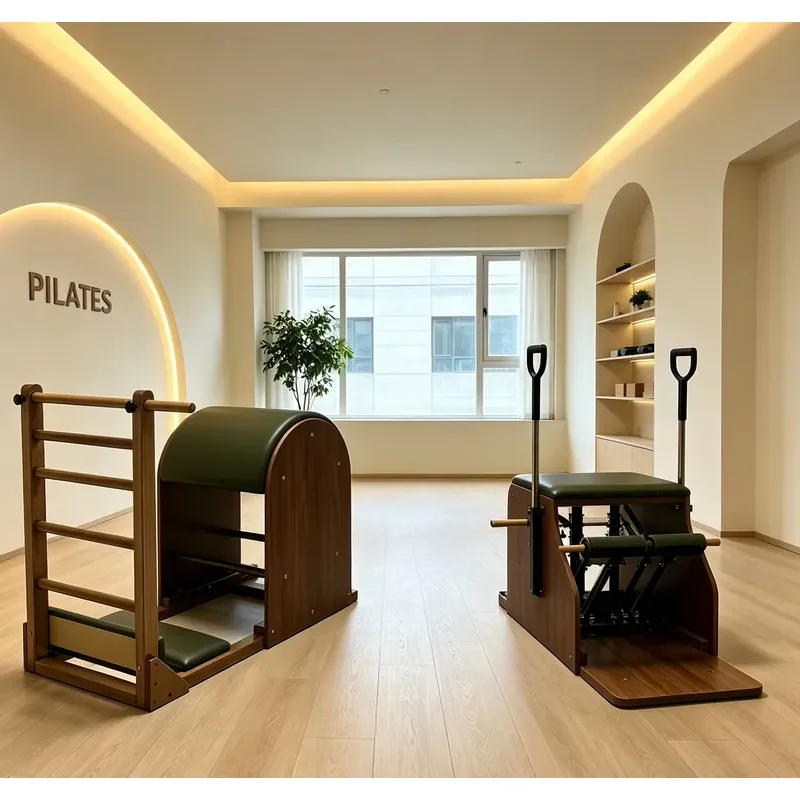 Pilates Wunda Chair Double Pedal Solid Wood Pilates ChairWalnut Wood Pilates Ladder Barrel for Studio Commercial Use