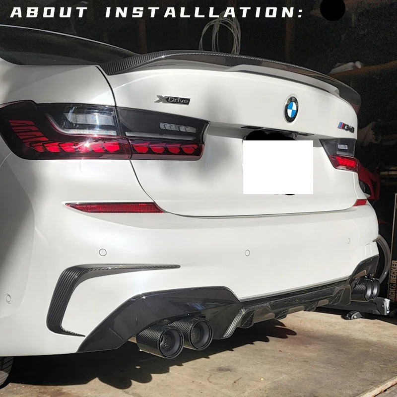 Quad Car Exhaust Pipe Carbon Fiber Exhaust Tip For BMW G20 G21 M340i 2019 2020 2021+ Muffler Tip Tailpipe MPE Exhaust System