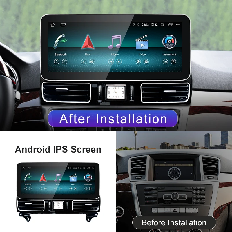 STWEI New 12.3inch Android13 Wireless CarPlay AUTO For Mercedes Benz M Class  W166 ML250 350 Car Players GPS Multimedia Screen