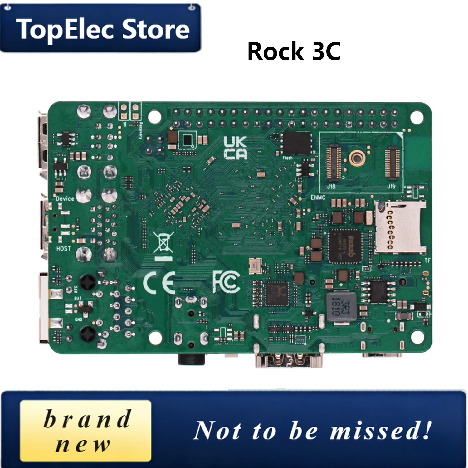 TElec ROCK 3C RK3566 Radxa Development Board ROCK 3C RK3566 Quad-core CPU Single Board Computer, Raspberry Pi Replacement