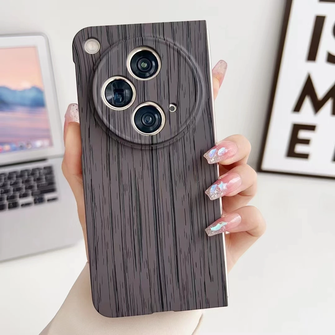 

wood Funda for OPPO Find N3 Case Ultra Thin retro Shockproof Cover Capa for oppo find n 3 n3 Protection Case coque