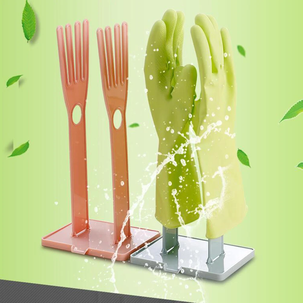 

Creative Kitchen Rubber Gloves Rack Drain Towel Storage Holder Glove Drying Rack Bathroom Storage Shelf (Pink)