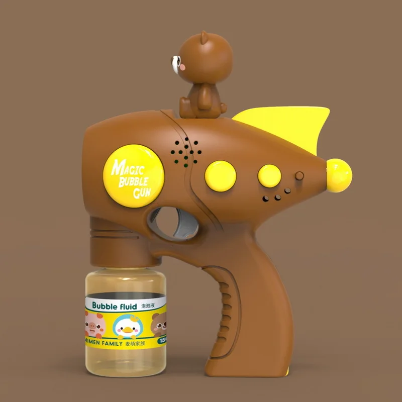 ปืนเป่าฟองสบู่2024New หมีน้อยเครื่องเป่าฟองสบู่เด็กเครื่องเป่าสบู่อัตโนมัติพร้อมไฟฤดูร้อนของขวัญสำหรับเด็กเกมปาร์ตี้กลางแจ้ง