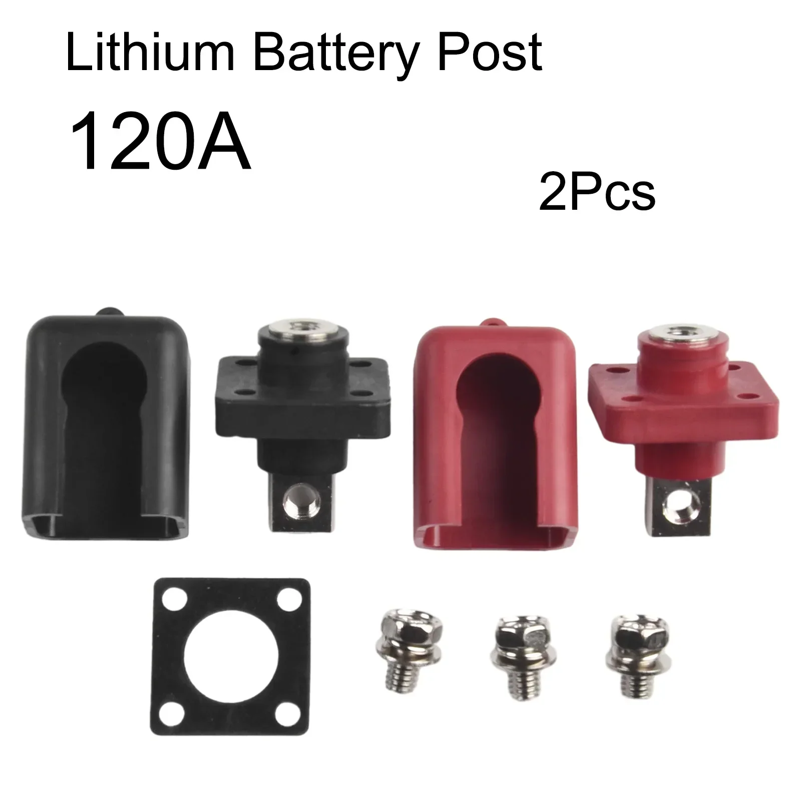 2PCS 200A All-Copper Lithium Battery Energy Storage Terminal Battery Connector New Through-wall Type High Current Connector