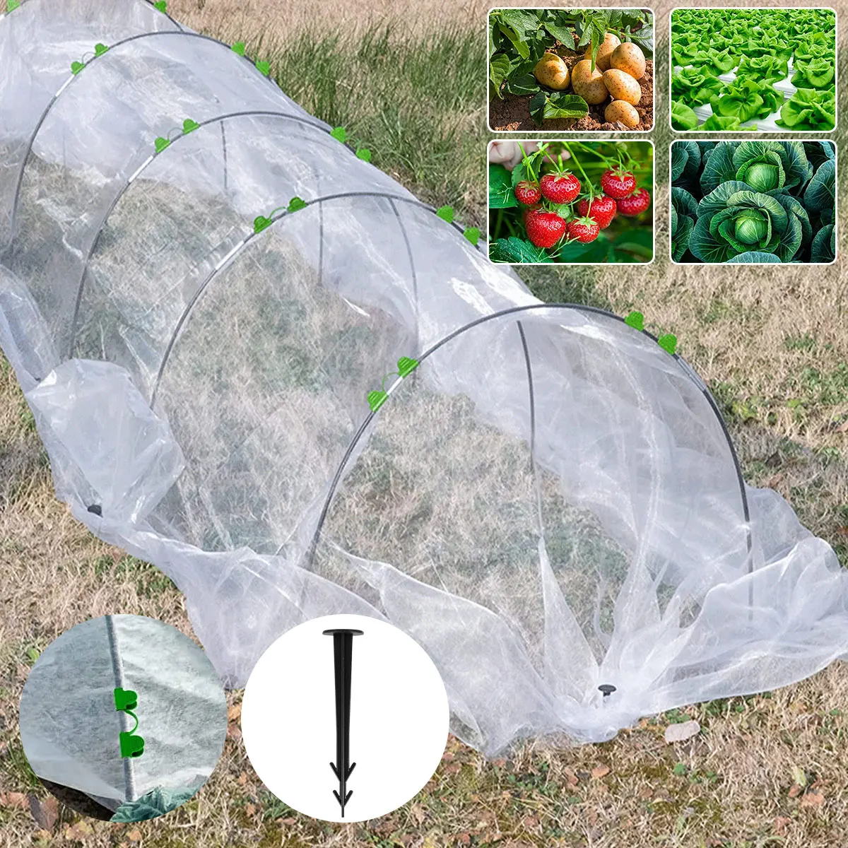 Greenhouse Hoops Set Gardening Folding Fiber Rod Set Arch Shed Bracket Garden Greenhouse Seedling Plant Hoop Grow Tunnel Support
