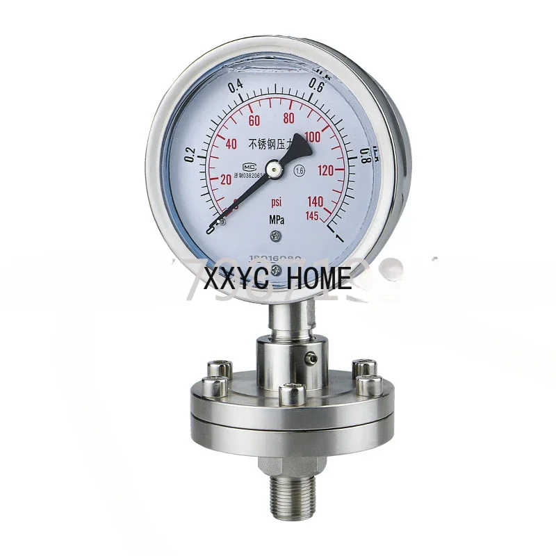 Stainless Steel Shock Proof Diaphragm Pressure Gauge YTP100BF/ML Threaded Connection Corrosion Resistant Tantalum