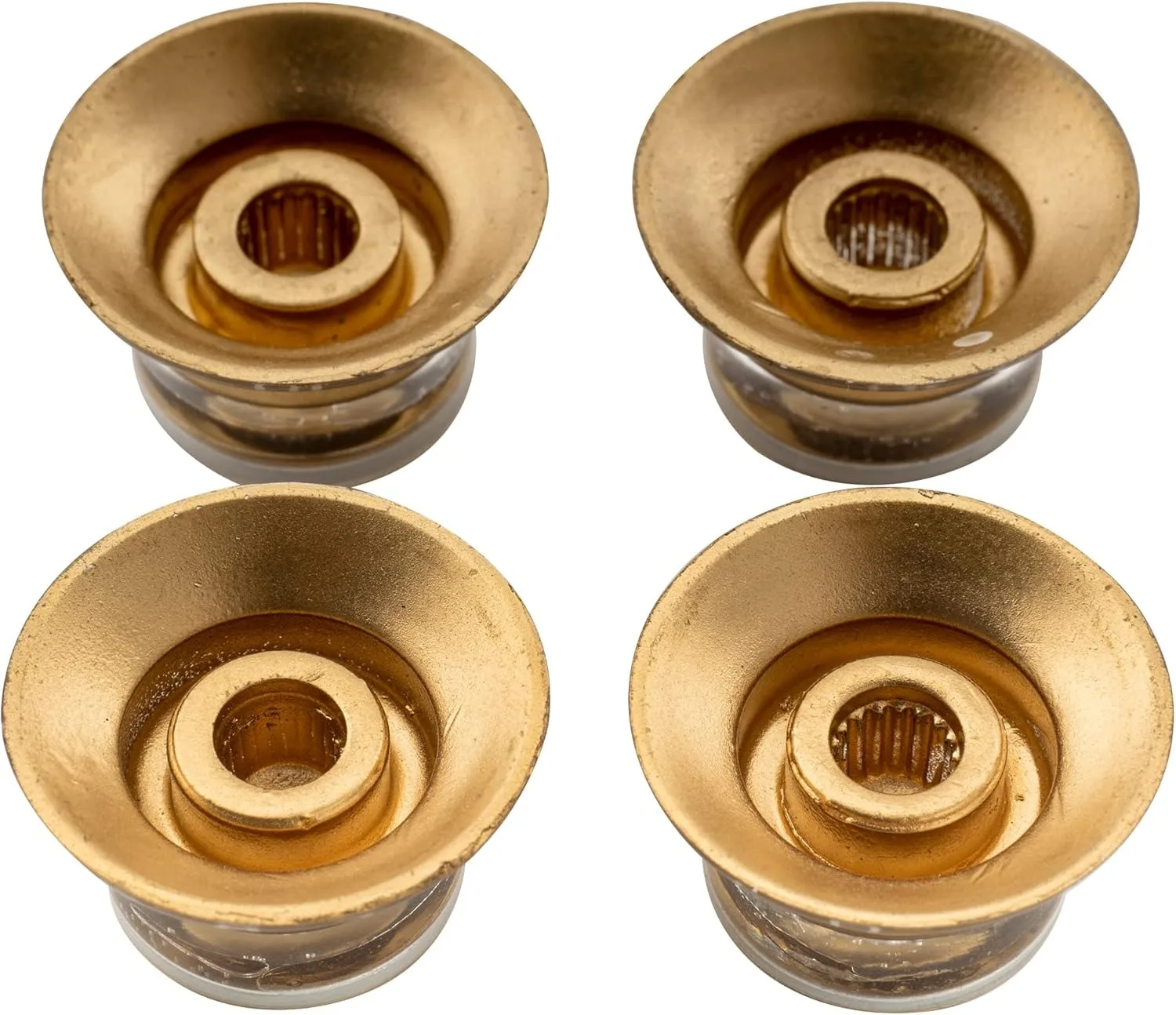 4PCS Top Hat Bell Gold Aluminium Reflectors Knobs Vintage Guitar 2 Volume 2 Tone Knobs Amber for Epiphone Gibson LP/SG