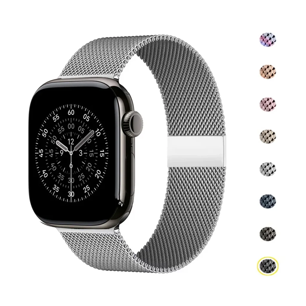 حلقة ميلانو لساعة أبل S11 10 42 مللي متر 46 مللي متر 45 مللي متر 44 مللي متر 40 مللي متر 41 مللي متر الأشرطة سوار iwatch سلسلة 8 7 6 5 4 3 SE 9 Ultra 2-3 49 مللي متر
