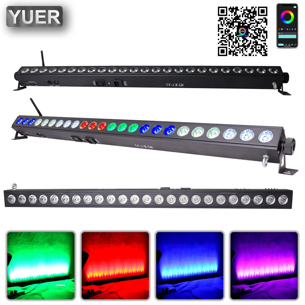 NEW APP Control 24x4W 4in1RGBW LED Wall Wash Super Large Light Angle DMX Control Device Suitable Disco DJ Stage Bar Decoration