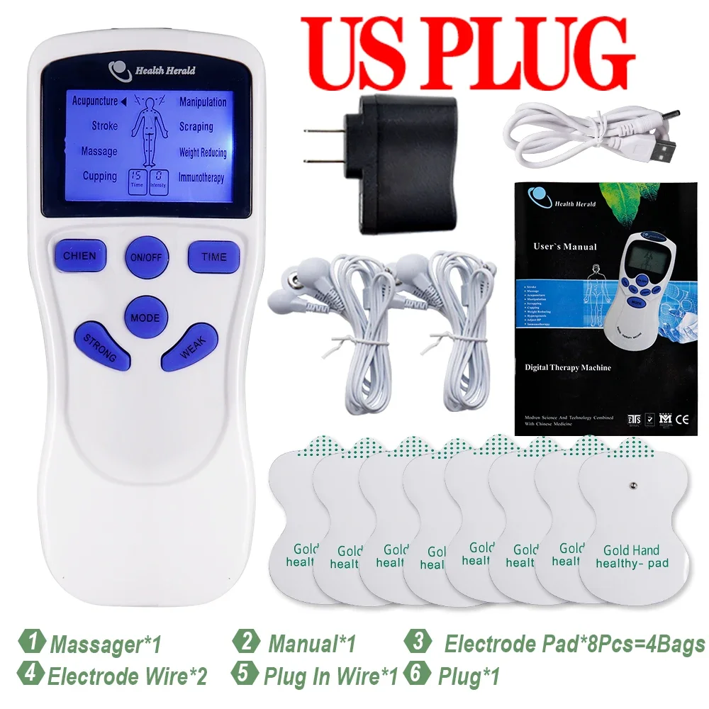 8-Modus Elektrischer EMS Muskelstimulator Akupunktur TENS Elektrostimulations-Massagegerät Digitaler Massage-Impuls Elektrostimulator – Detail 24