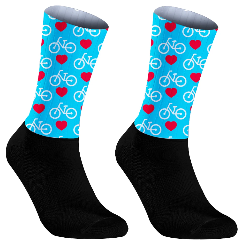 Calcetines de ciclismo para hombre, medias transpirables de nailon para exteriores, correr, escalada, bicicleta de montaña, novedad