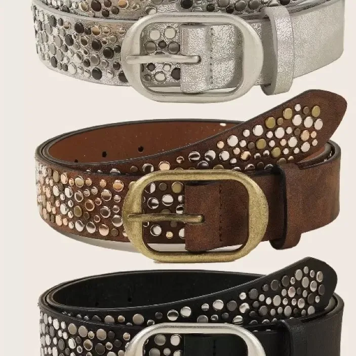 

WW Street Heavy Metal Belt Irregular Claw Nails Versatile Decorative Belt Ladies