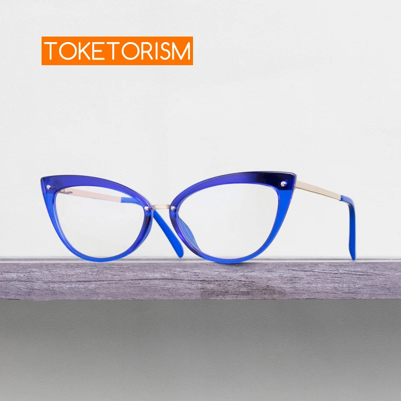 

Toketorism Trend Women's Glasses New Fashion Blue Light Blocking Computer Eyeglasses Myopia Prescription Spectacle Frames 0702