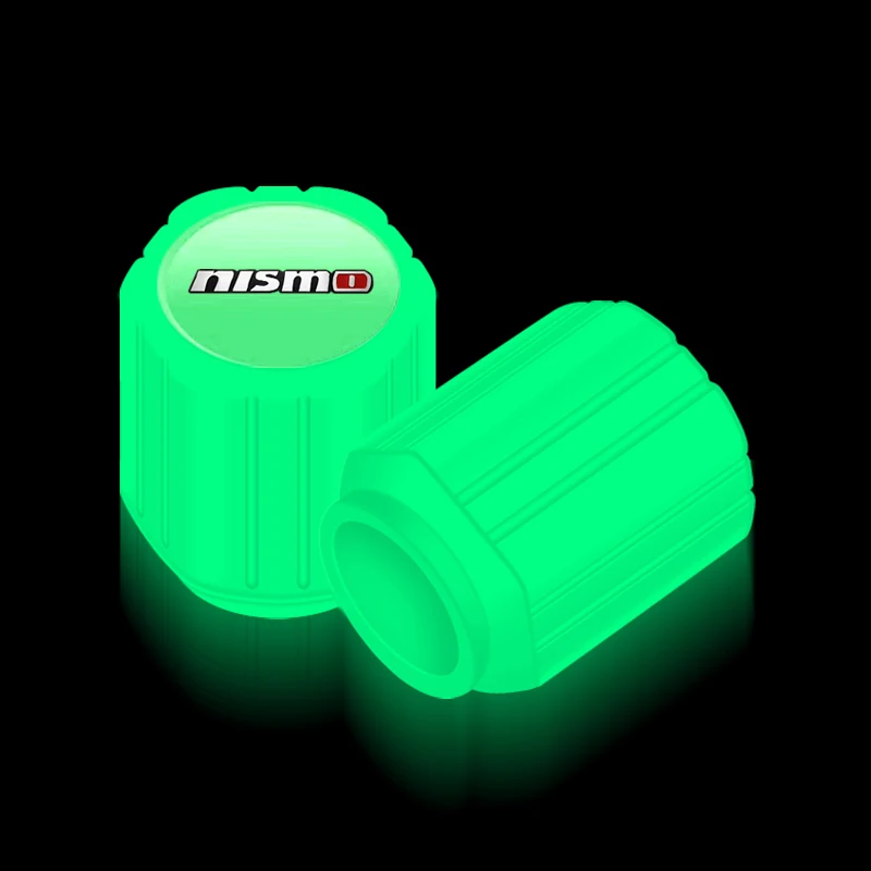 Car Tire Valve Caps Luminous Valve Stem Caps For Nismo Logo Emblem R34 GTR Tiida Sylphy Teana X-trail Qashqa Accessories