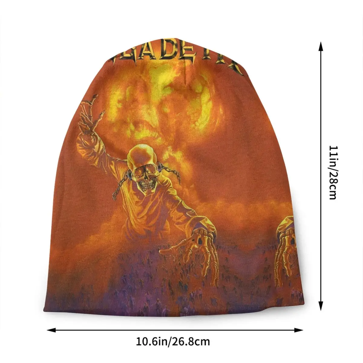 Custom Classic Retro Rock M-Megadethes Fire Bonnet Hat Knit Hat Fashion Unisex Music Warm Winter Skullies Beanies Caps