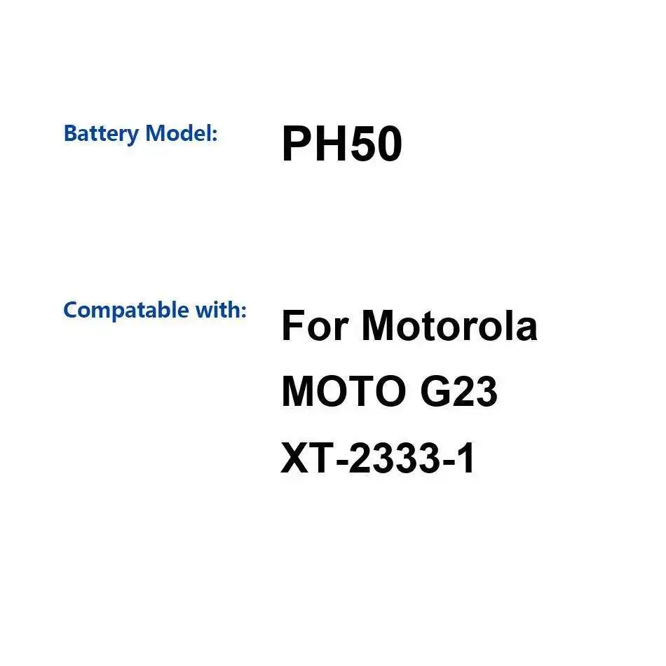 

PH50 5000 мАч аккумулятор мобильного телефона долговечный для Motorola Moto G23 XT-2333-1