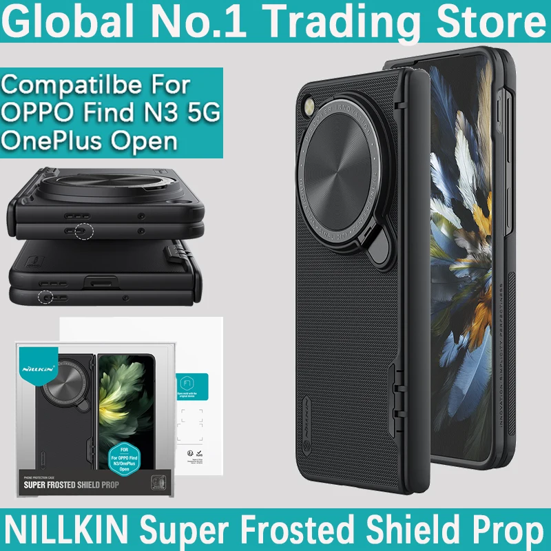 

NILLKIN For OPPO Find N3 5G/OnePlus Open Super Frosted Shield Prop hard PC TPU Frame Case Lens Camera Stand Cover Proteciton