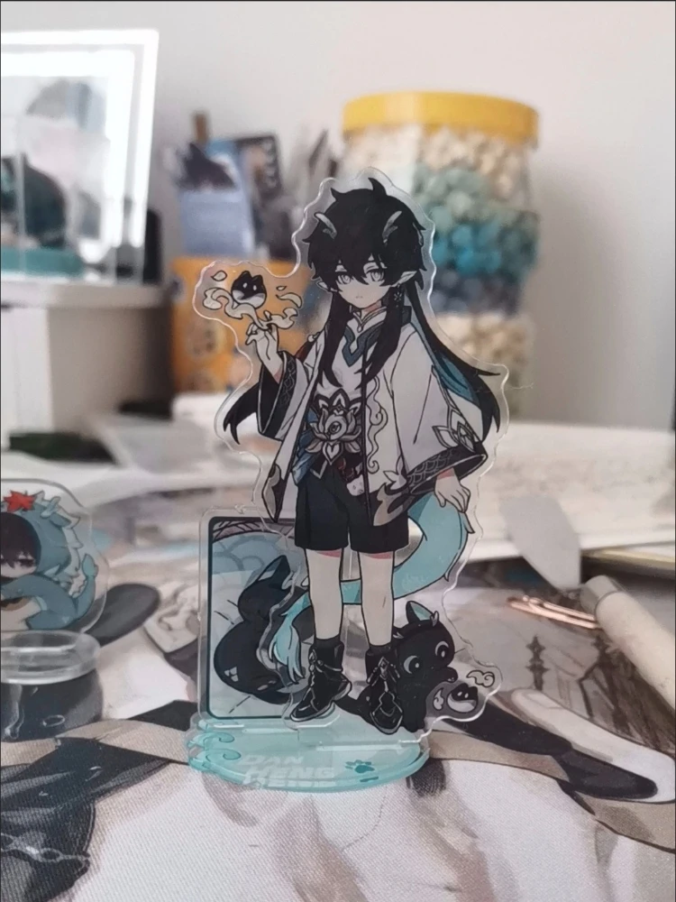Honkai:Star Rail Dr.Ratio Children and Cats Acrylic Figure Stand Model Plate DIY Desk Decor Standing Sign Collection Ornament