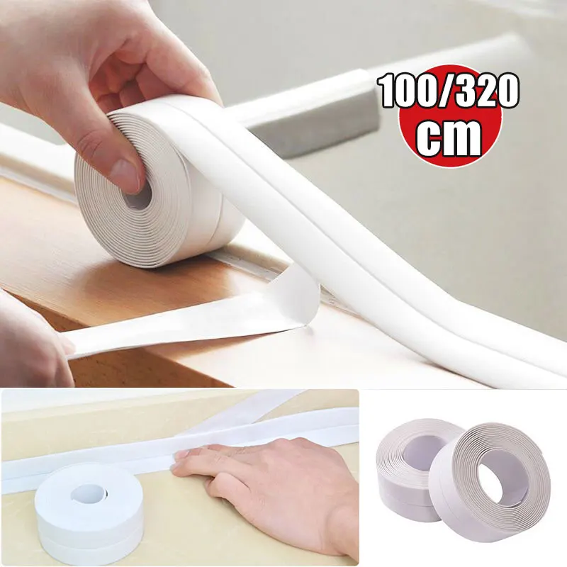 PVC Shower Bath Sealing Tapes Self Adhesive Waterproof Wall Sticker Strips for Bathroom Kitchen Sink Mold Proof Seal Caulk Strip