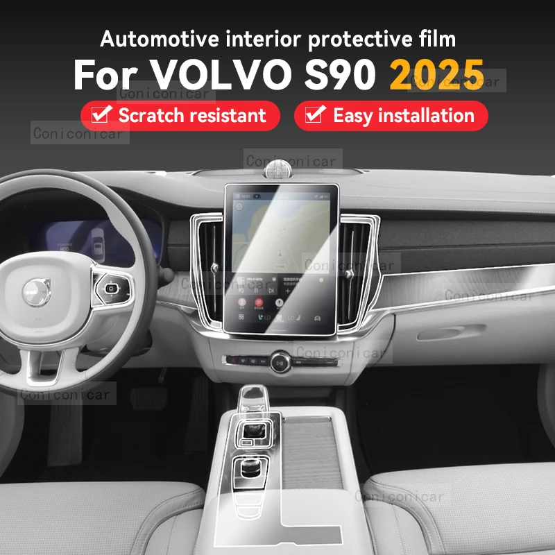

For VOLVO S90 2025 Car Panel Film Dashboard Protective Sticker Interior Anti-Scratch Film Accessories