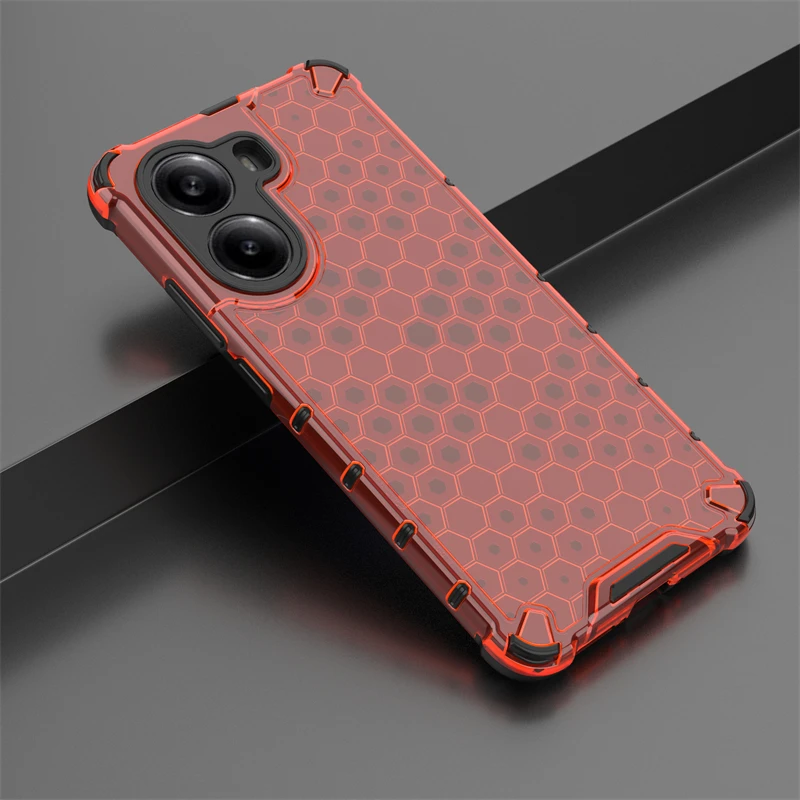 Transparent Phone Case For Xiaomi Poco X7 Pro Anti-knock Honeycomb Armor Back Case For Poco X7 Pro 5G Cover For Poco X7 Pro Case