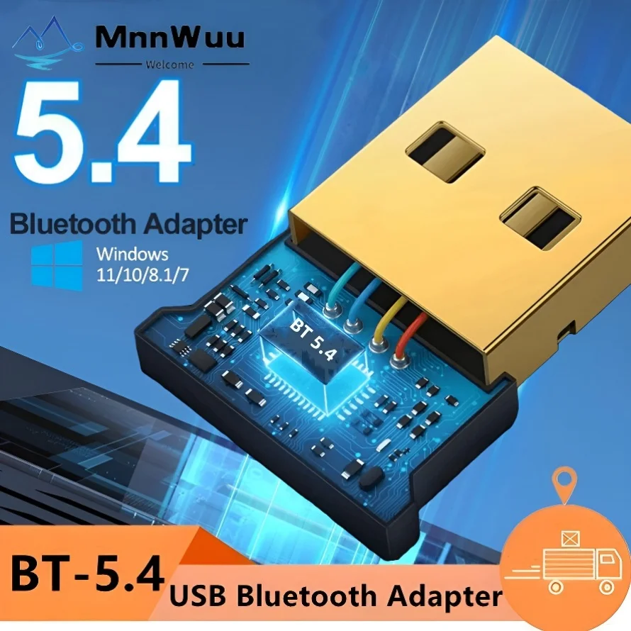 USB Bluetooth Adapter Bluetooth 5.4 5.3 5.1 5.0 Dongle Wireless Audio Transmitters Receiver For PC Laptop Windows 11/10/8.1/7