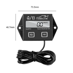 Newest LCD Digital Engine Tach Hour Meter Tachometer Gauge Inductive Display For Motorcycle Motor Stroke Engine Marine Car Boat