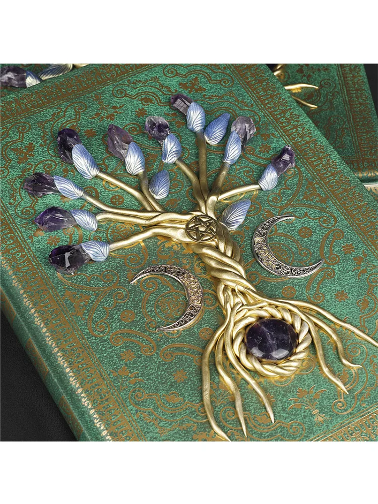 European Style Creative Notebook Tree Of Life Amethyst Original Stone Tree Personalized Relief Craft Magic Notebook Decoration