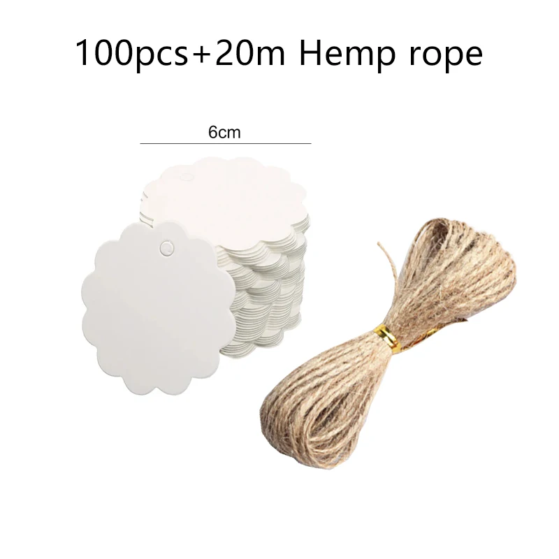 50/100 Stück leere Hängeetiketten aus Kraftpapier mit Löchern aus Hanfseil, verstellbare Seillänge, handgeschriebene Karte, Party-Geschenke, Etiketten TMZ – Detail 27