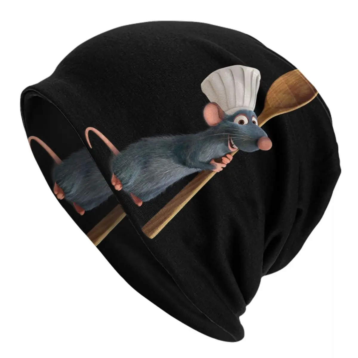 Custom Ratattouille Chef Remy With Spoon Skullies Beanies Caps Winter Knitting Hat Adult Cartoon Bonnet Hats Outdoor Ski Cap