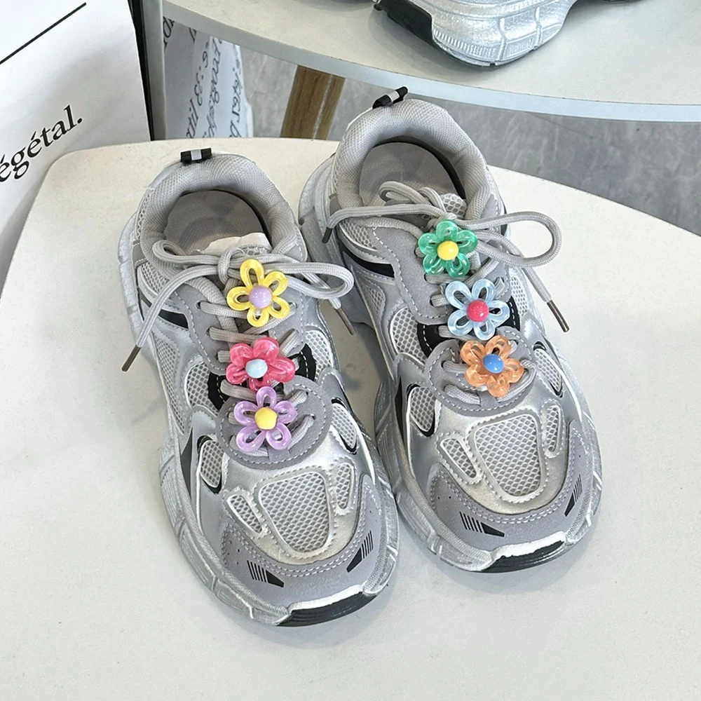 1Set Shoe Charms for Sneakers Shoelaces Clip Buckle  All-Match Acrylic Flower Charm Shoe Buckle Decorations Shoes Accessories