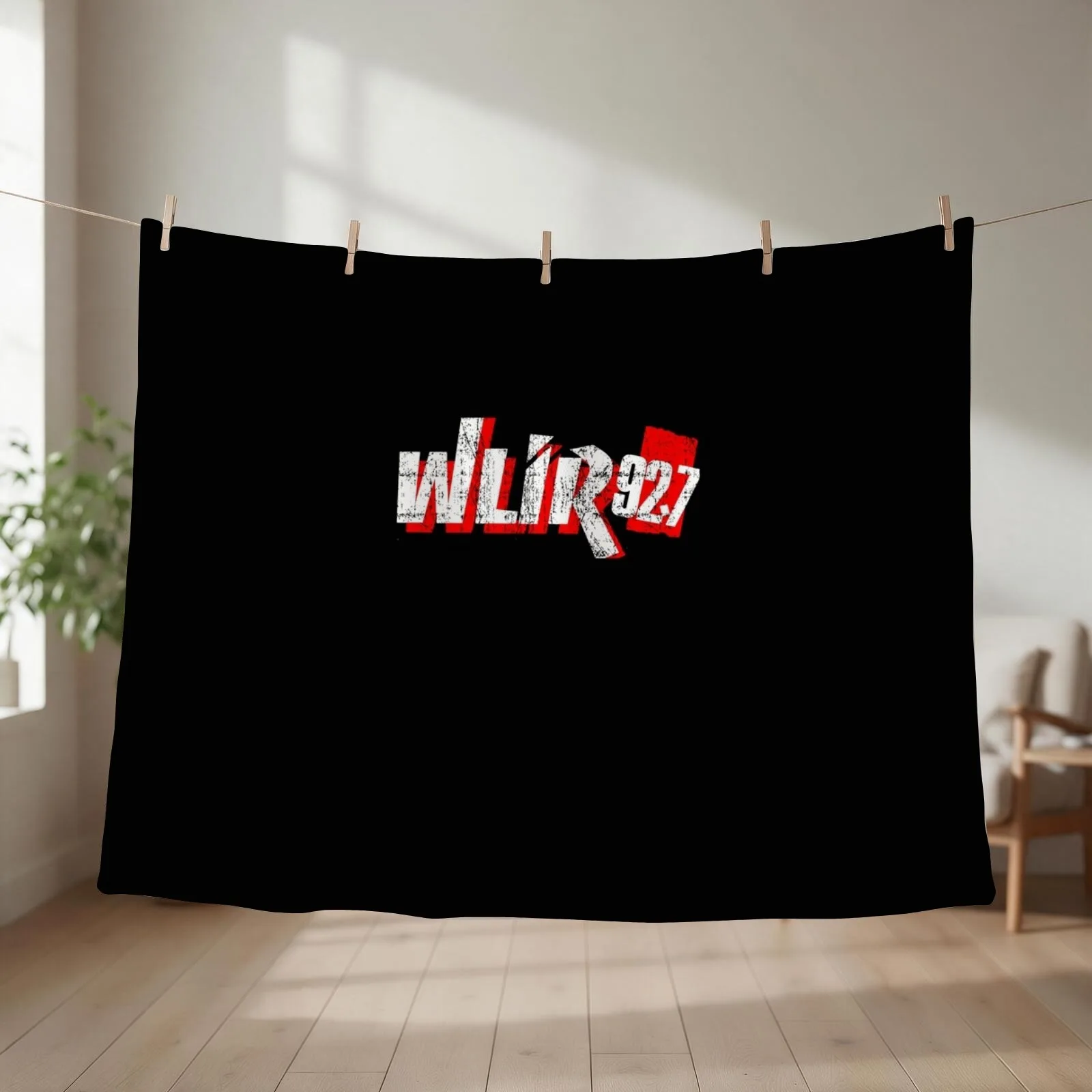 Vintage Wlir Radio 92.7 Throw Blanket couch cozy soft plush fuzzy picnic outdoor blanket