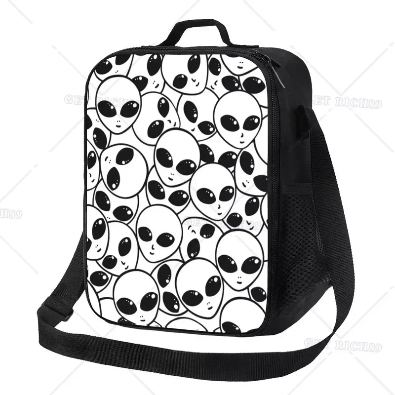 Horror House Lunch Bag Insulated Lunch Box,Ghost Shadow Alien,Durable Insulated Reusable Tote Bag Lunch Box for Men Women