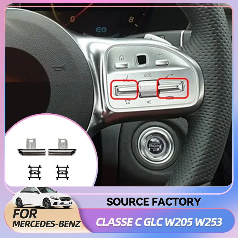 

Interior Stickers Car Multi-Function Steering Wheel Control Switch Button For Mercedes Benz C GLC-Class W205 W253 C200 C260 GLC3