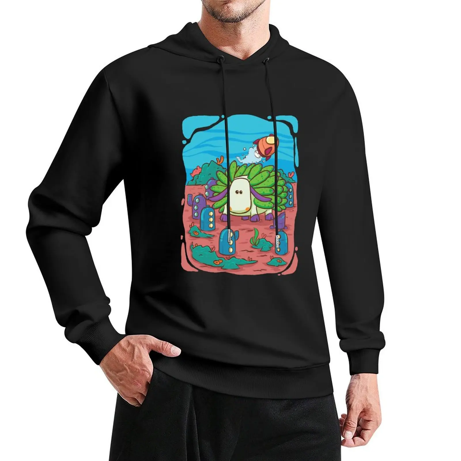 

Leaf sheep in undersea city Pullover Hoodie winter clothes mens clothes graphic hoodies