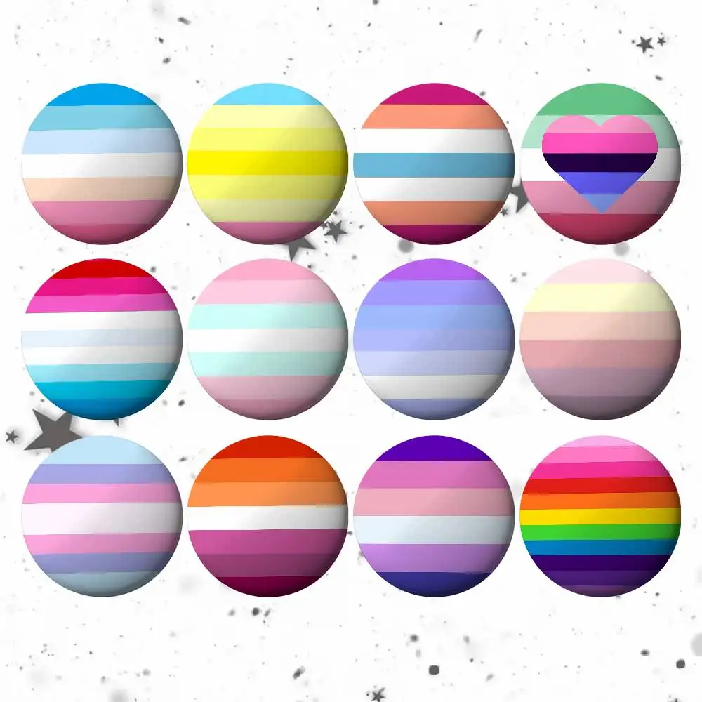شارات LGBT المثليات موضة جديدة الهيب هوب متعددة الاستخدامات شارة معدنية مستديرة الكرتون دبوس هدية بالجملة